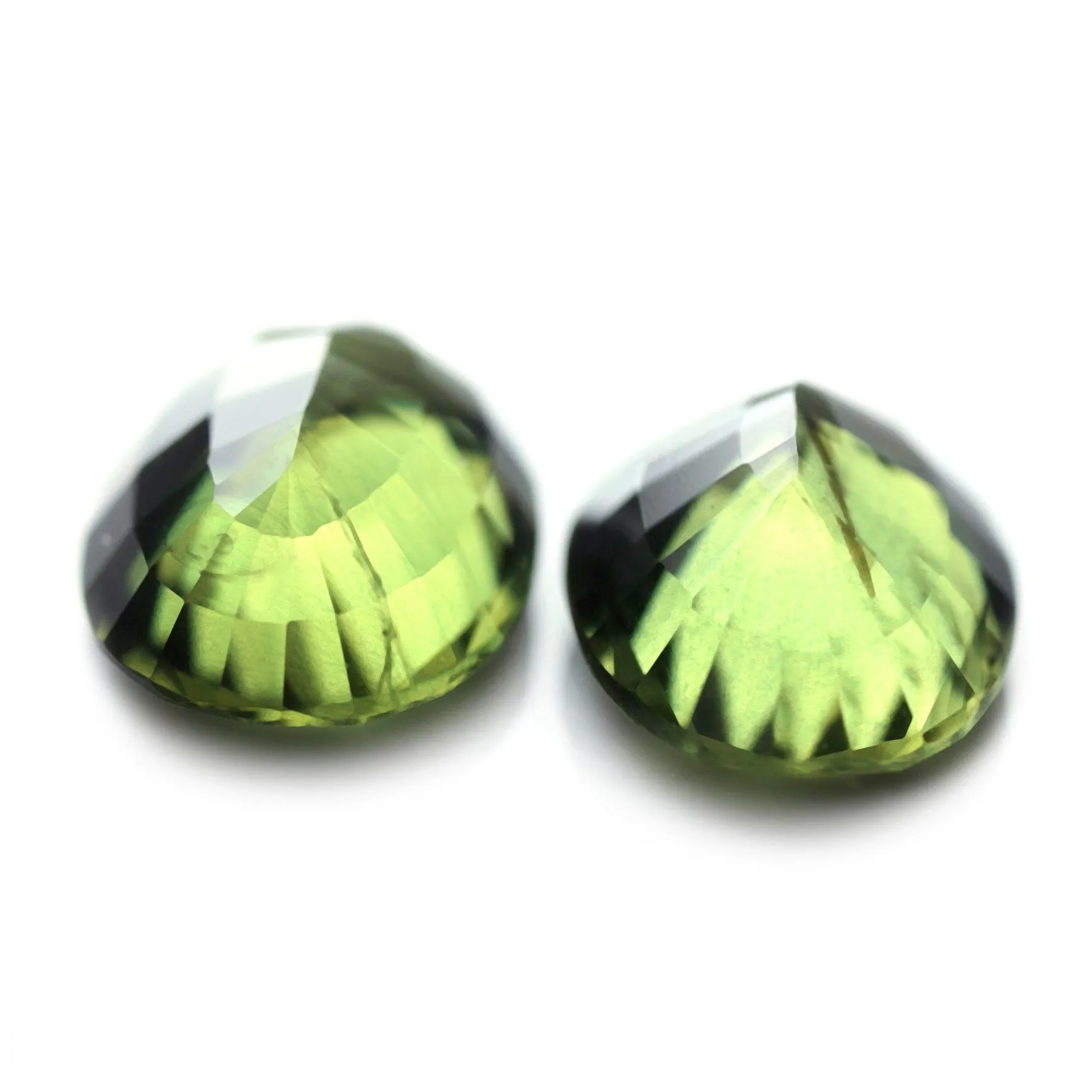 1.52ct Certified Natural Green Sapphire Matching Pair