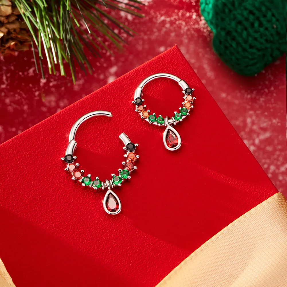 16G Mysterious Gem Hinged Segment Septum Ring