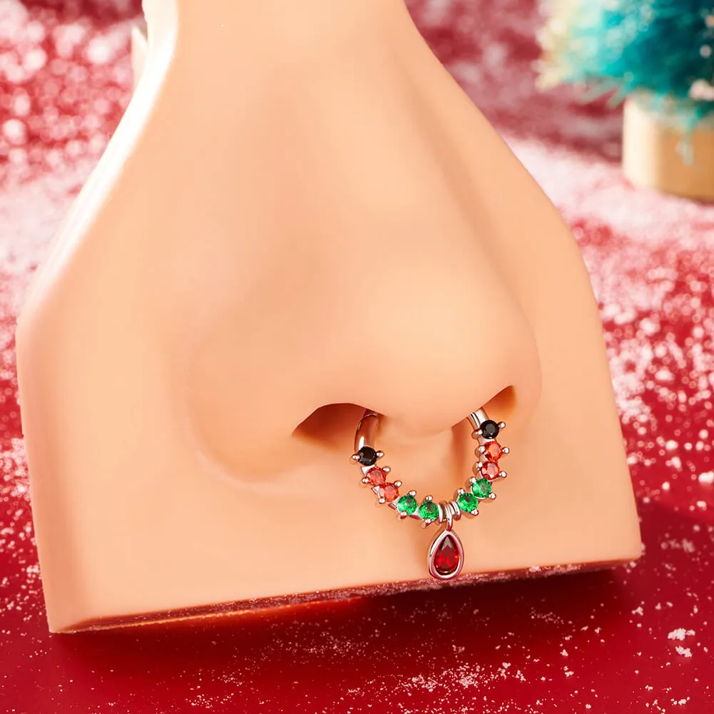16G Mysterious Gem Hinged Segment Septum Ring