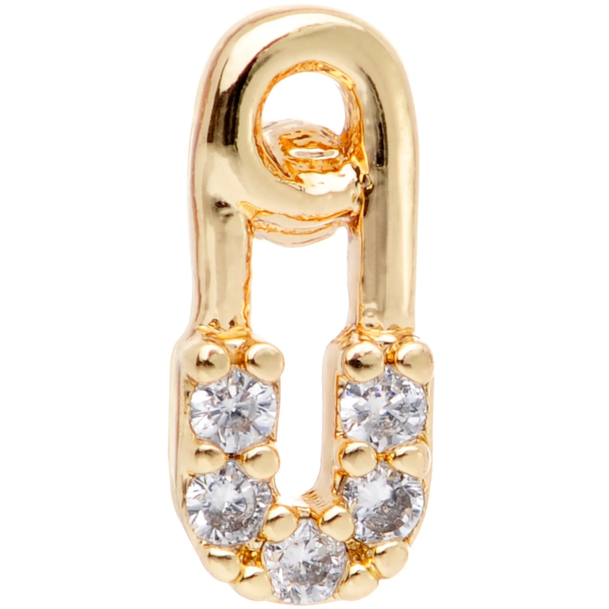 18 Gauge 5/16 Clear Gem Punk Rock Safety Pin Cartilage Tragus