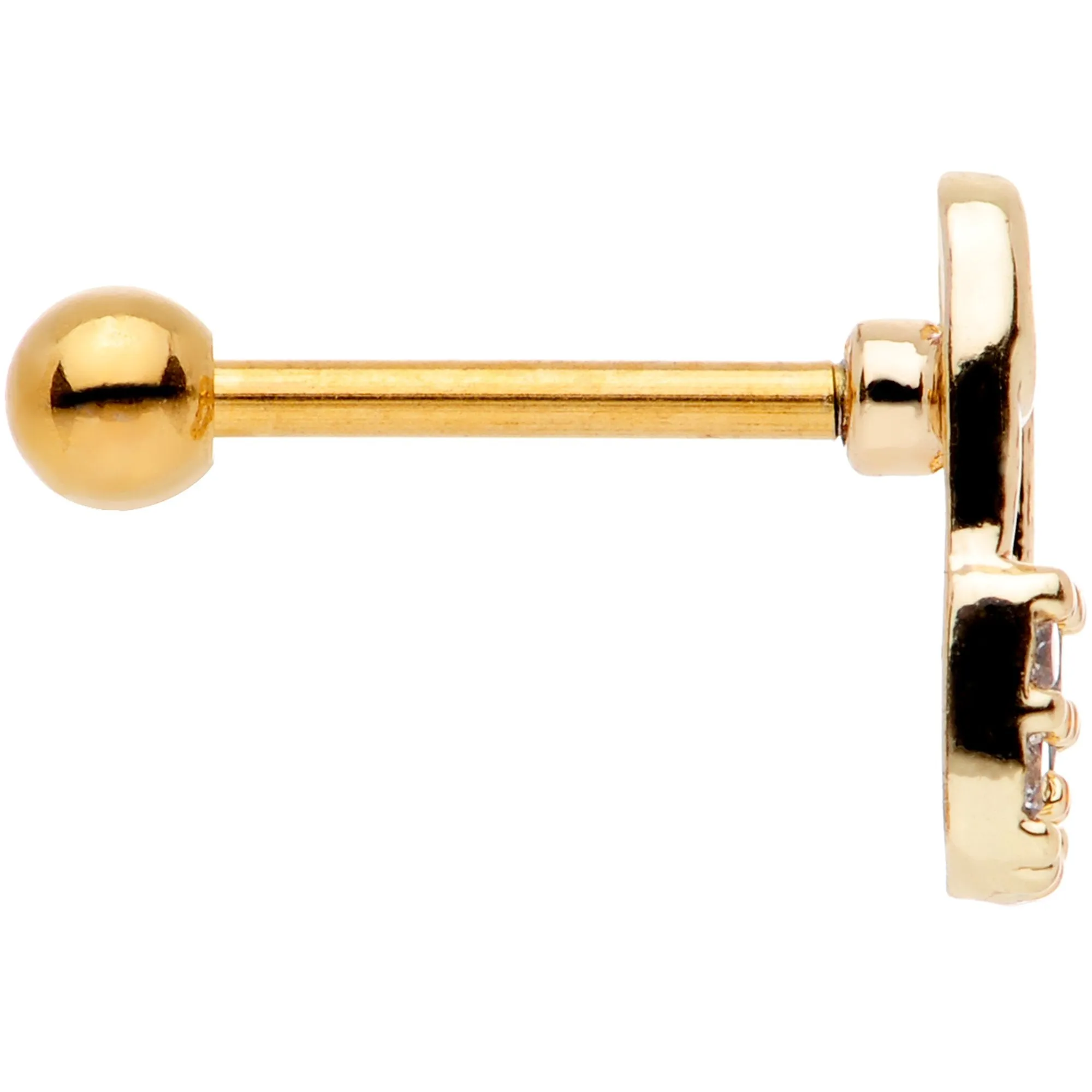 18 Gauge 5/16 Clear Gem Punk Rock Safety Pin Cartilage Tragus