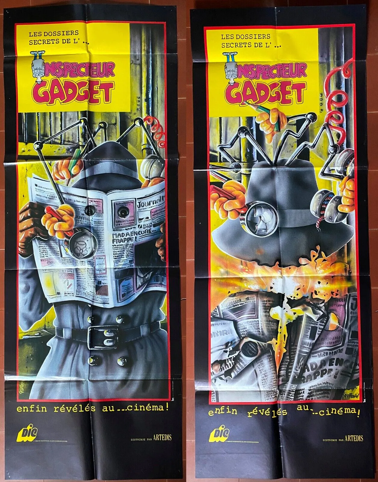 2 Affiches INSPECTEUR GADGET Inspector Gadget Animation 60x160cm 1983