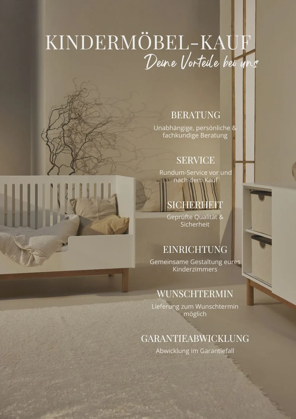 2-in-1 Babybett Bank 'Trendy' Weiß