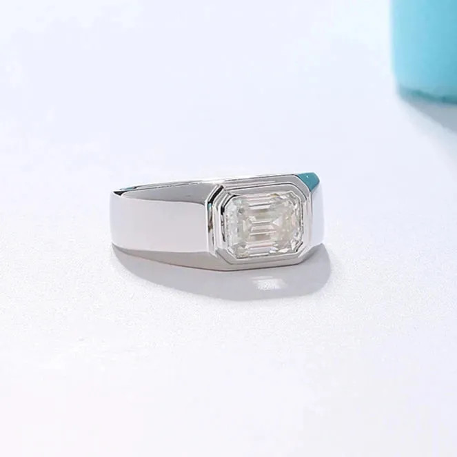 2.0 Ct Emerald-cut Diamond Men's Ring