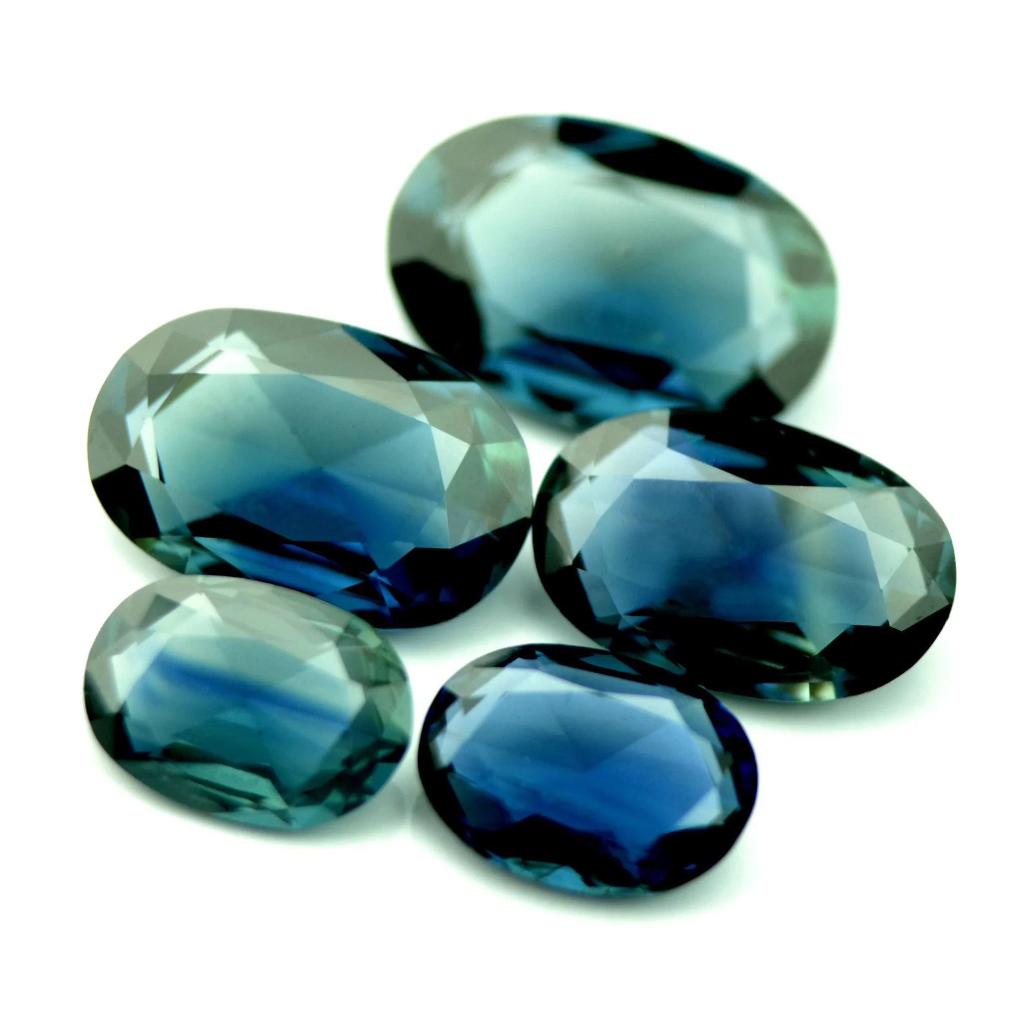 2.47ct Certified Natural Teal Sapphire Set