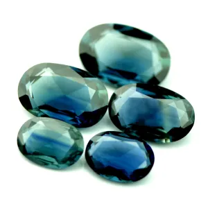 2.47ct Certified Natural Teal Sapphire Set