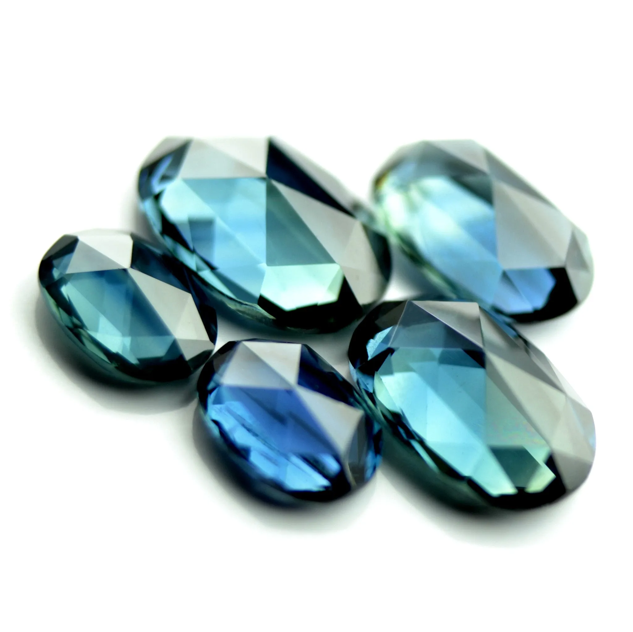 2.47ct Certified Natural Teal Sapphire Set