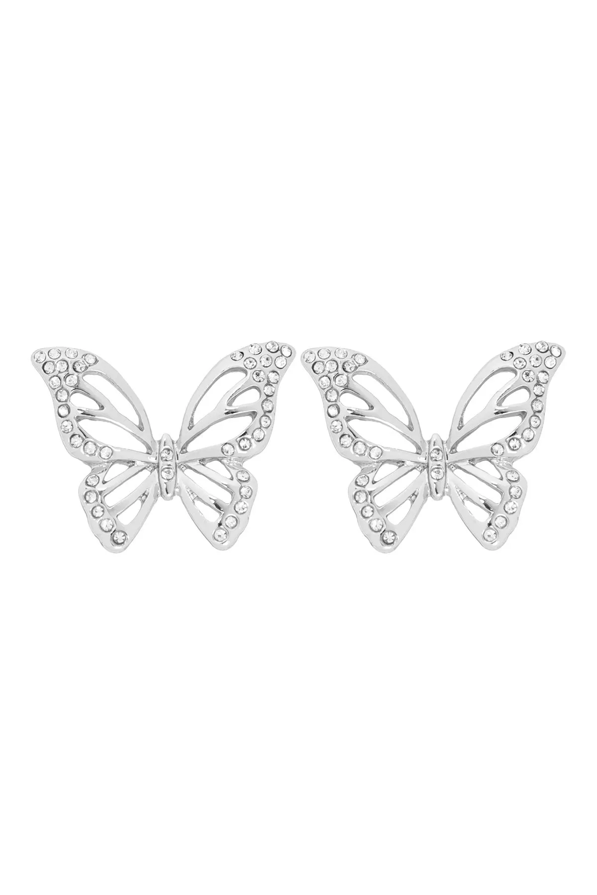 26752 - CUTOUT BUTTERFLY RHINESTONE POST EARRINGS