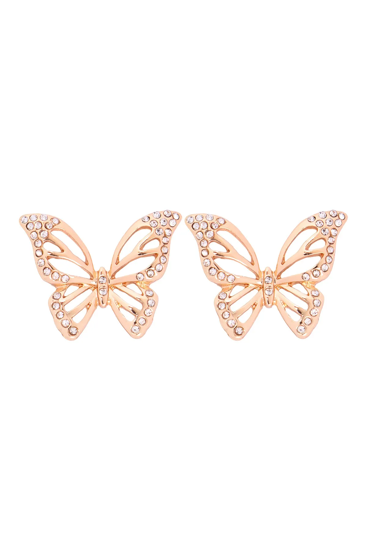 26752 - CUTOUT BUTTERFLY RHINESTONE POST EARRINGS