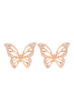 26752 - CUTOUT BUTTERFLY RHINESTONE POST EARRINGS