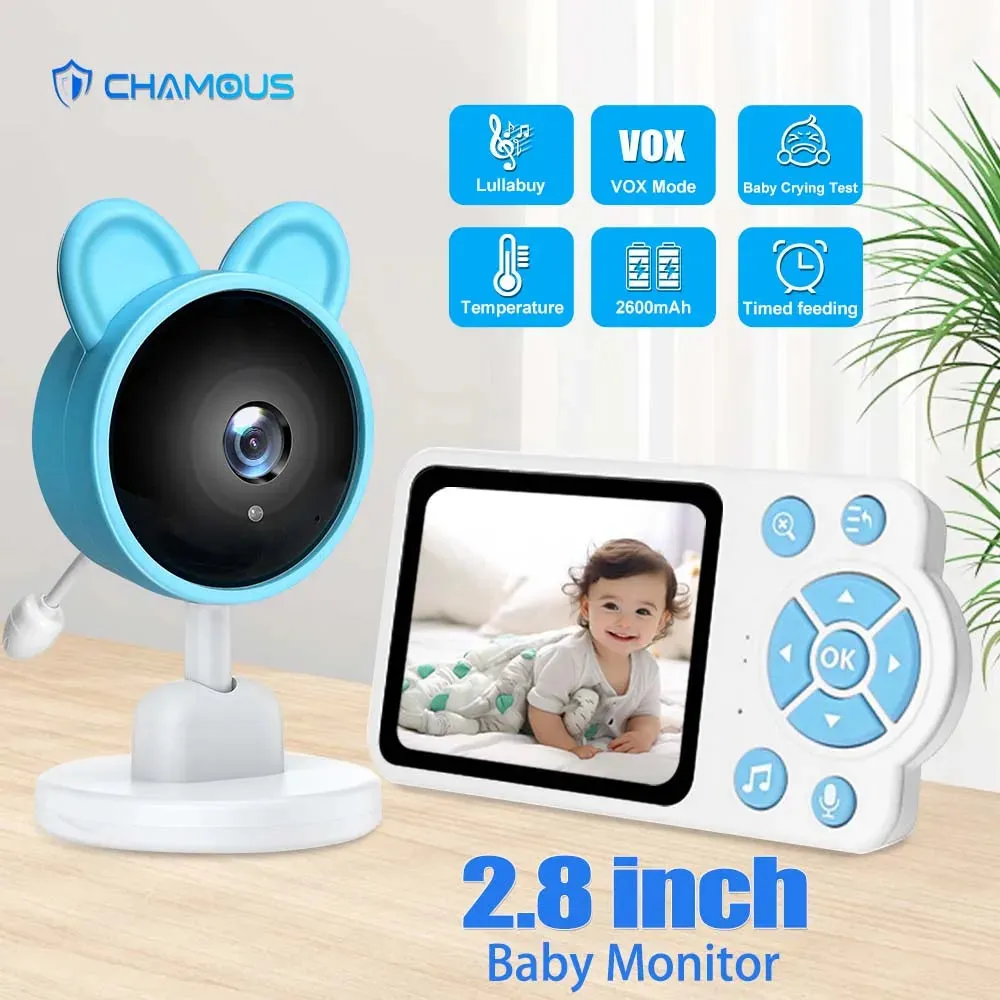 2.8 Inch Video Baby Monitor CCTV Camera 4X Zoom Audio Night Vision Surveillance Camera With Temperature Display Screen Babyphone