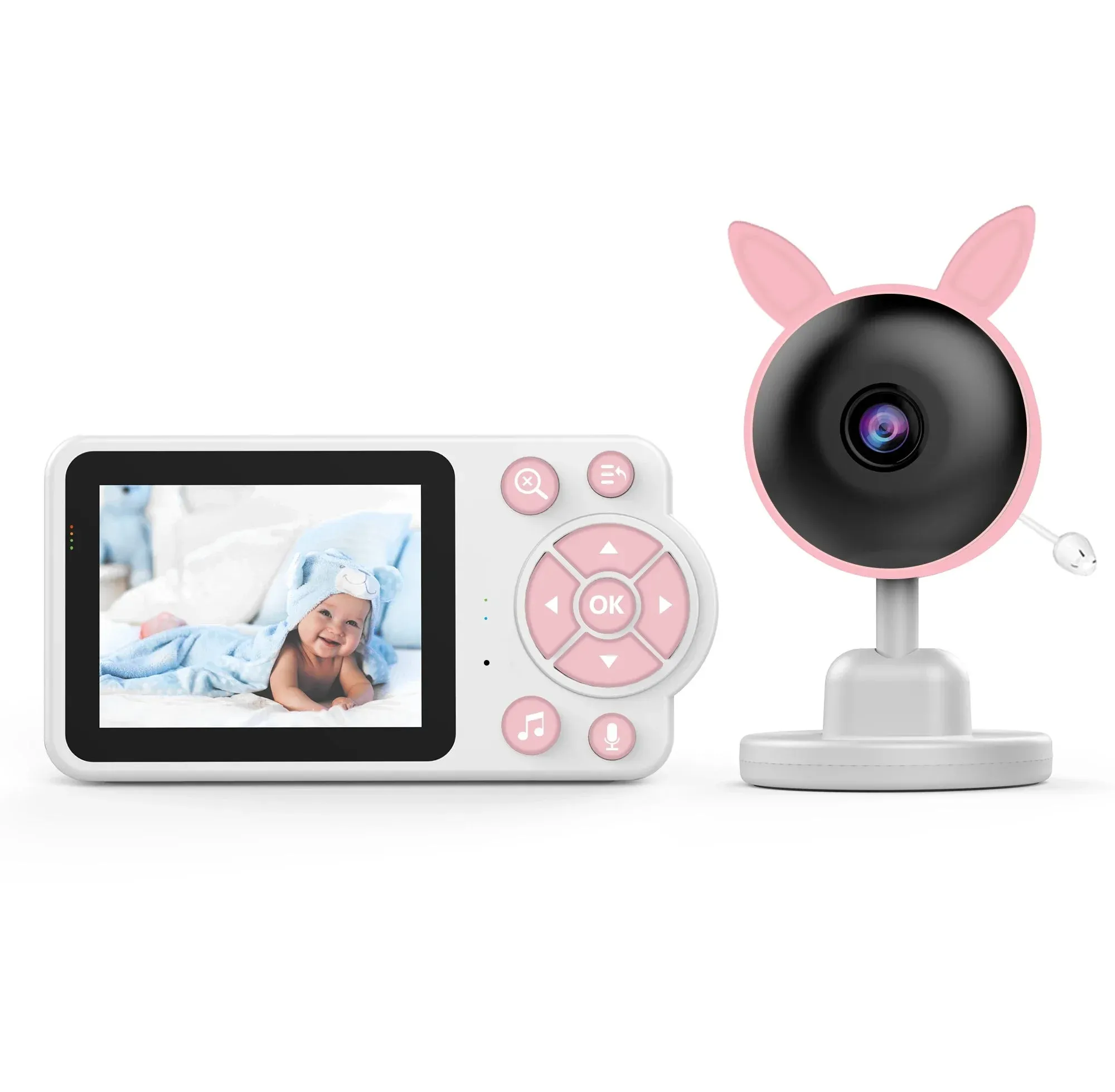 2.8 Inch Video Baby Monitor CCTV Camera 4X Zoom Audio Night Vision Surveillance Camera With Temperature Display Screen Babyphone