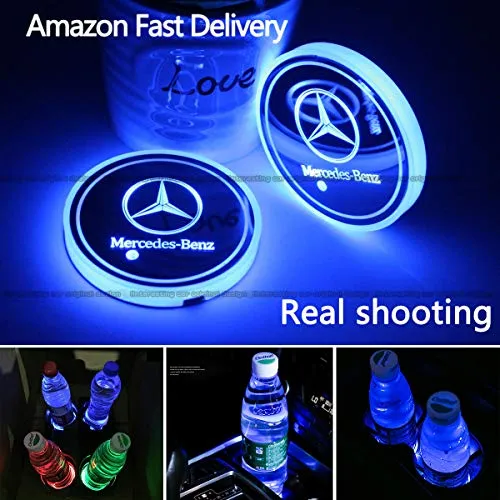 2pcs Only Suitable for Mercedes Benz Cup Holder Lights,Mercedes car Interior Atmosphere Lights