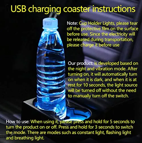 2pcs Only Suitable for Mercedes Benz Cup Holder Lights,Mercedes car Interior Atmosphere Lights