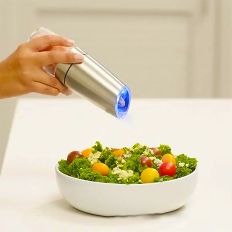 2pcs/set Electric Pepper Grinder Salt And Pepper Mills Spice Grinder