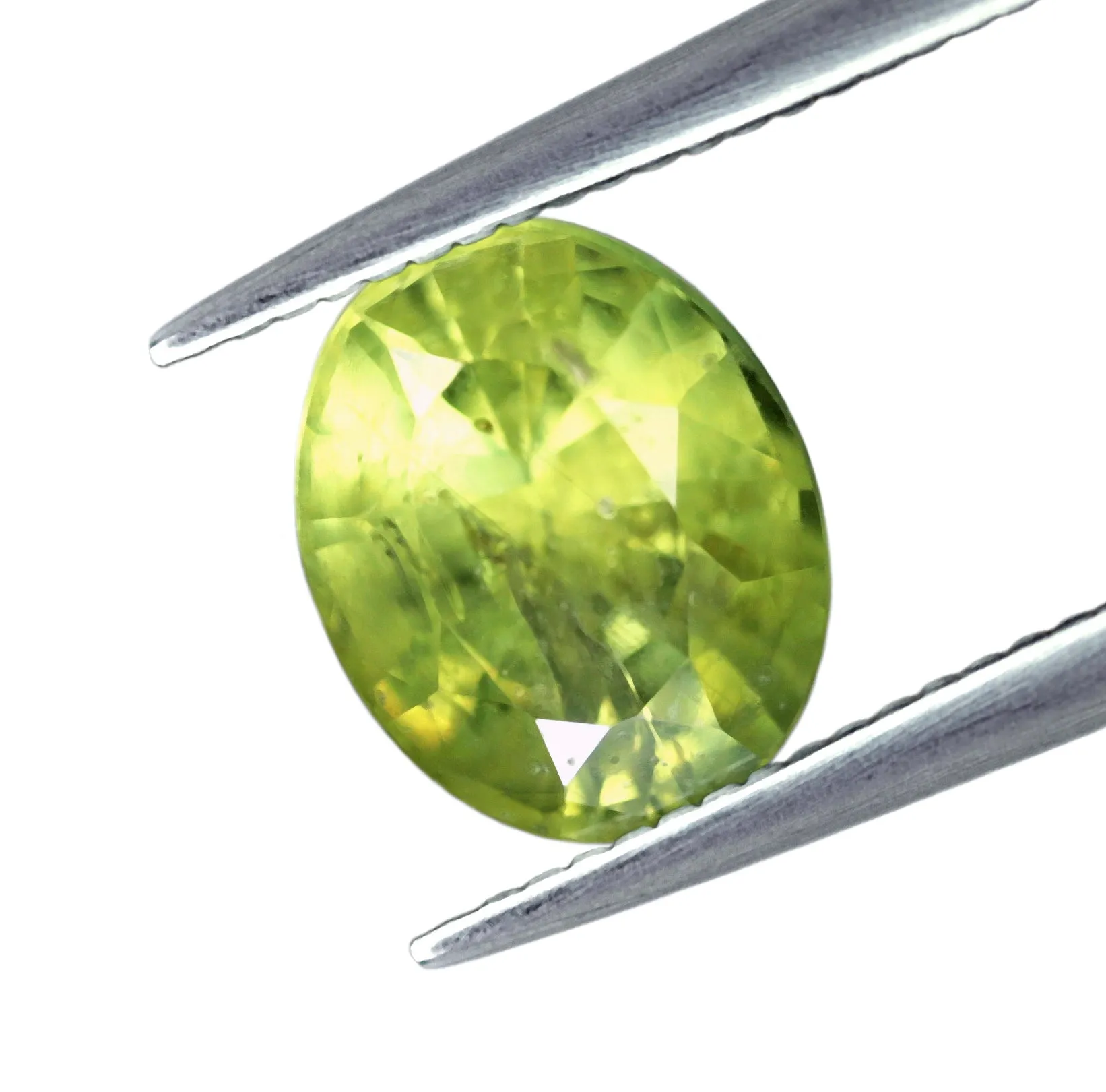 3.42ct Certified Natural Yellowish Green Sapphire