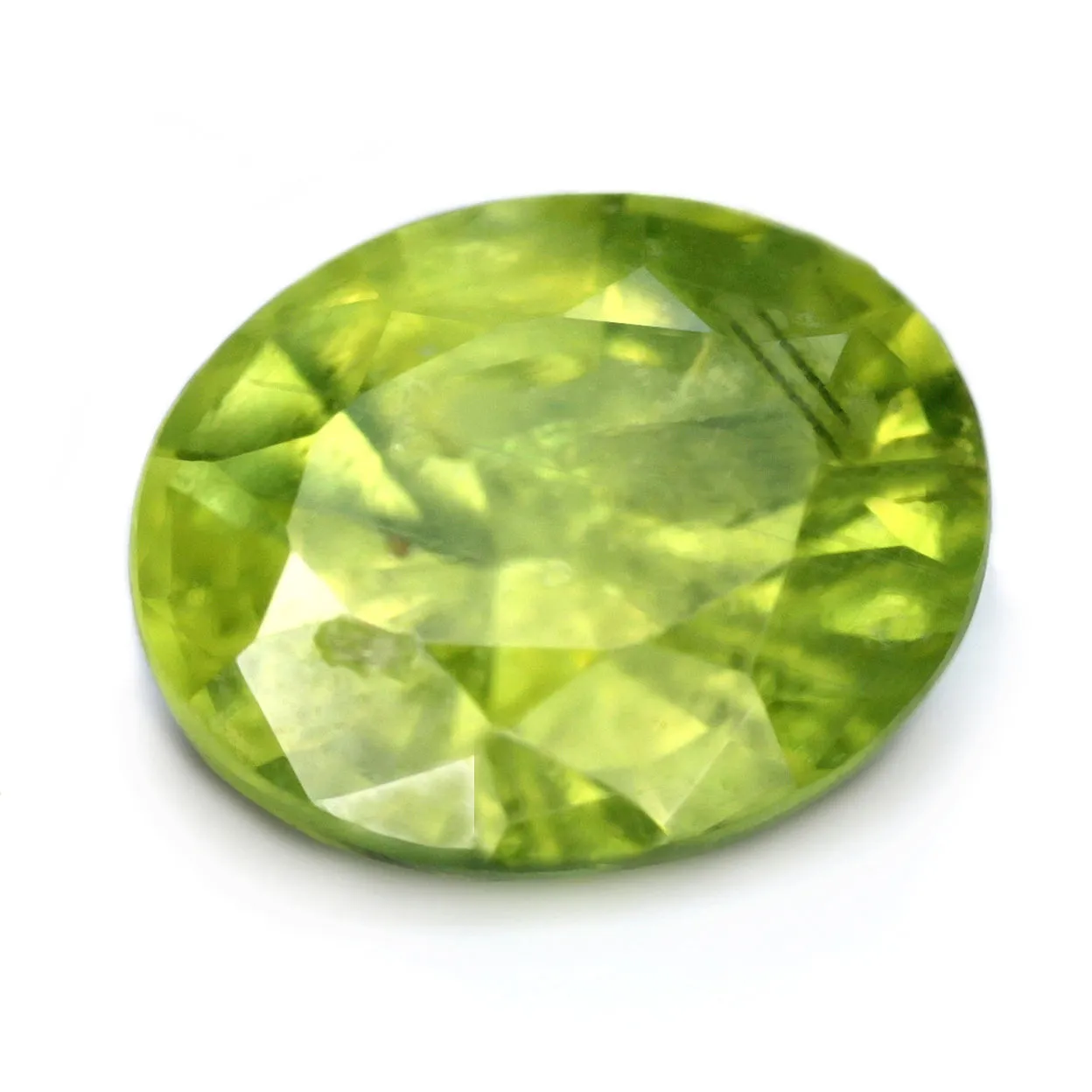 3.42ct Certified Natural Yellowish Green Sapphire