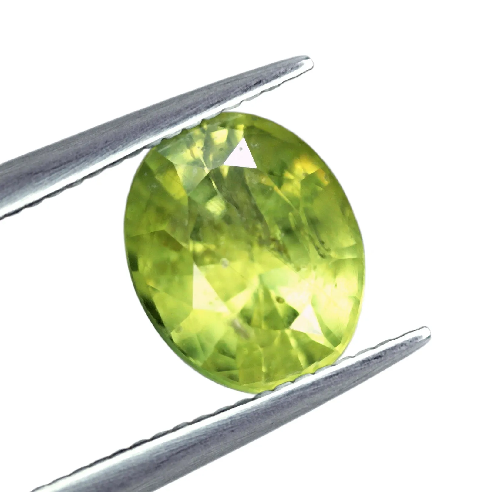 3.42ct Certified Natural Yellowish Green Sapphire