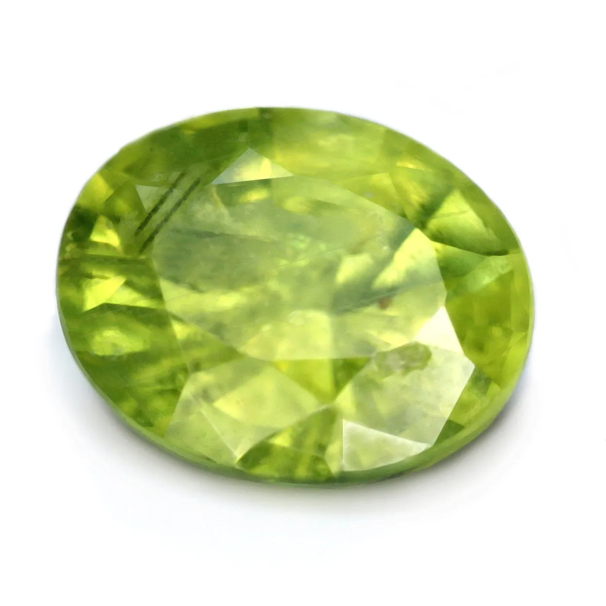 3.42ct Certified Natural Yellowish Green Sapphire