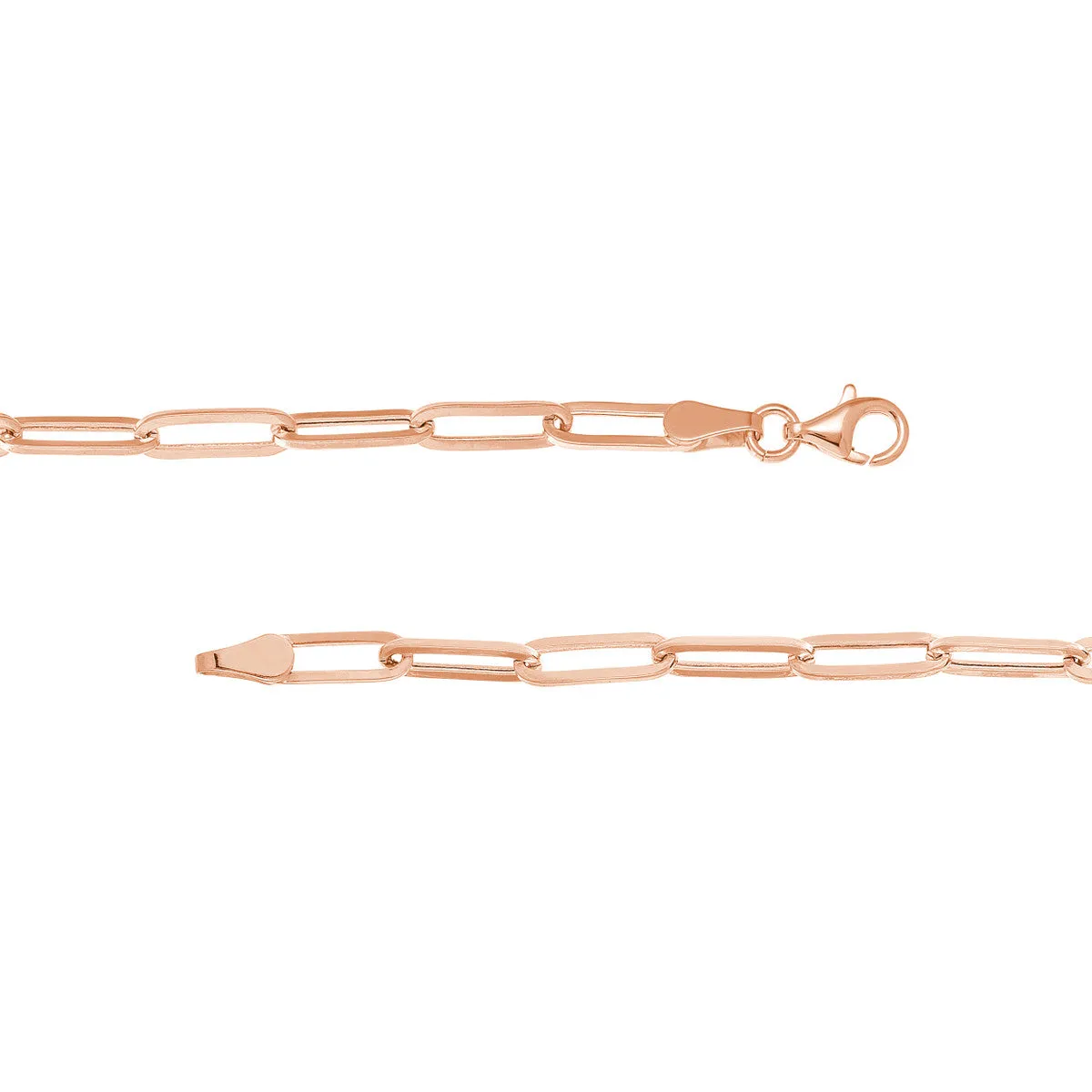 3.80mm Hollow Paperclip Chain with Pear Lock