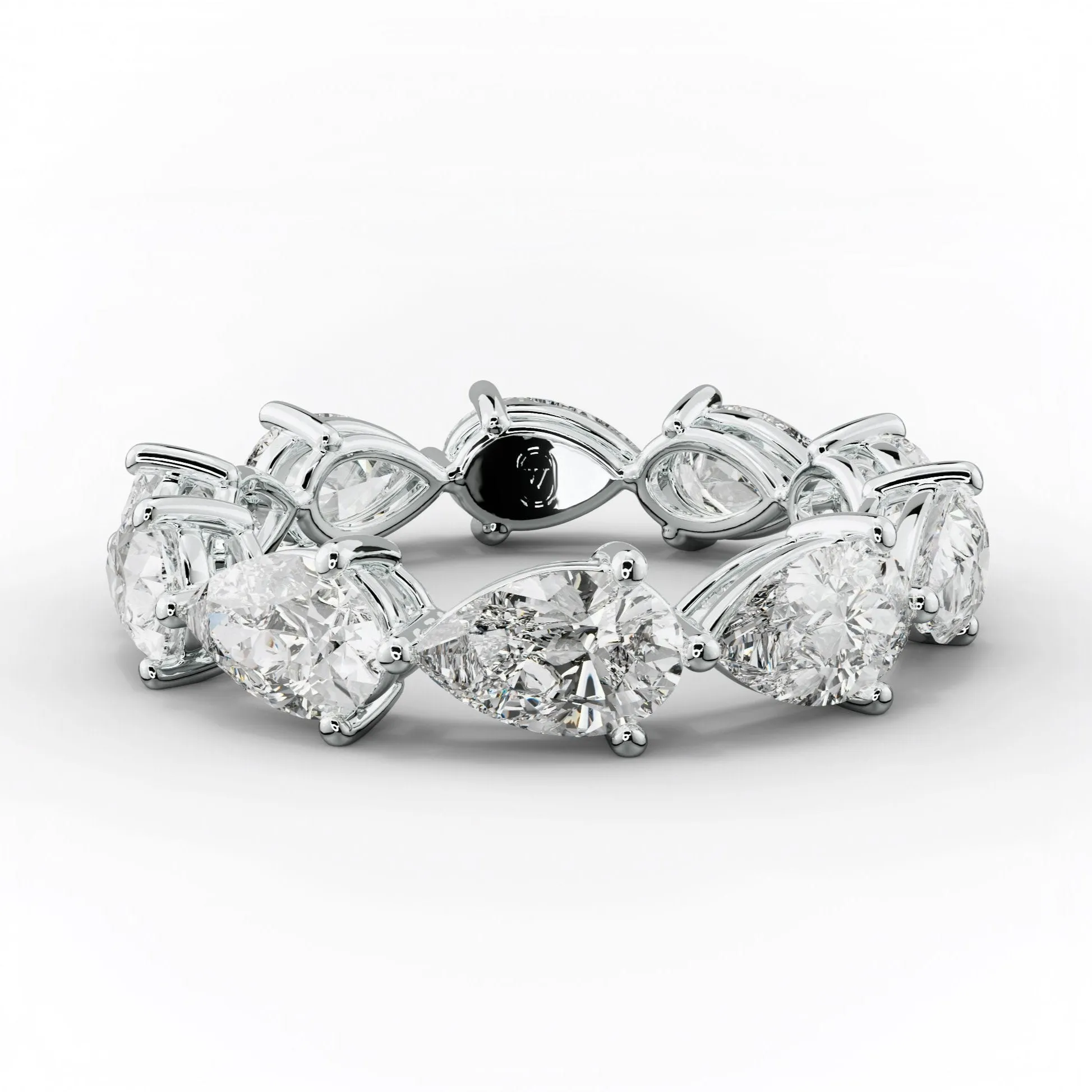 4.0 Carat East West Pear Shape Diamond Eternity Band