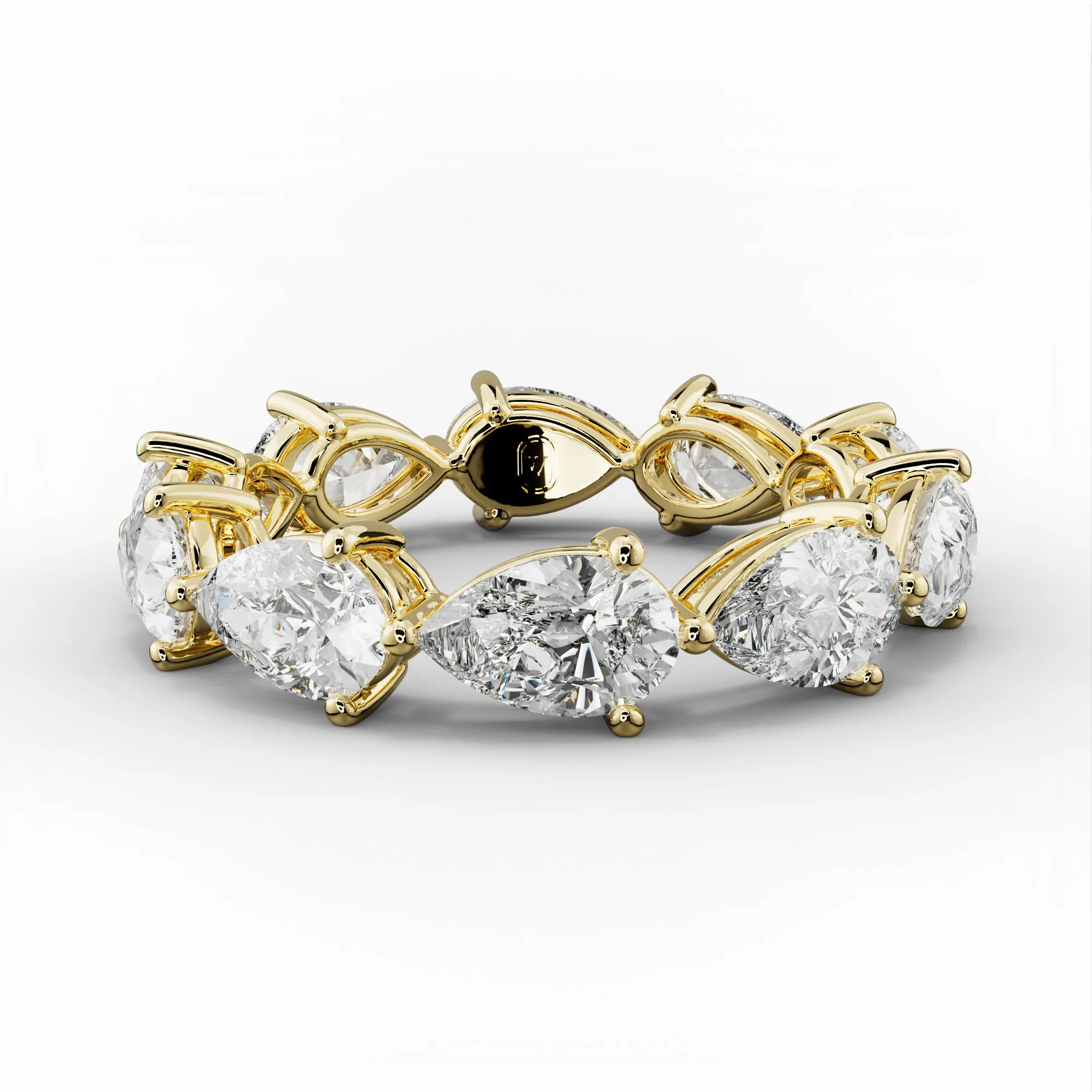 4.0 Carat East West Pear Shape Diamond Eternity Band