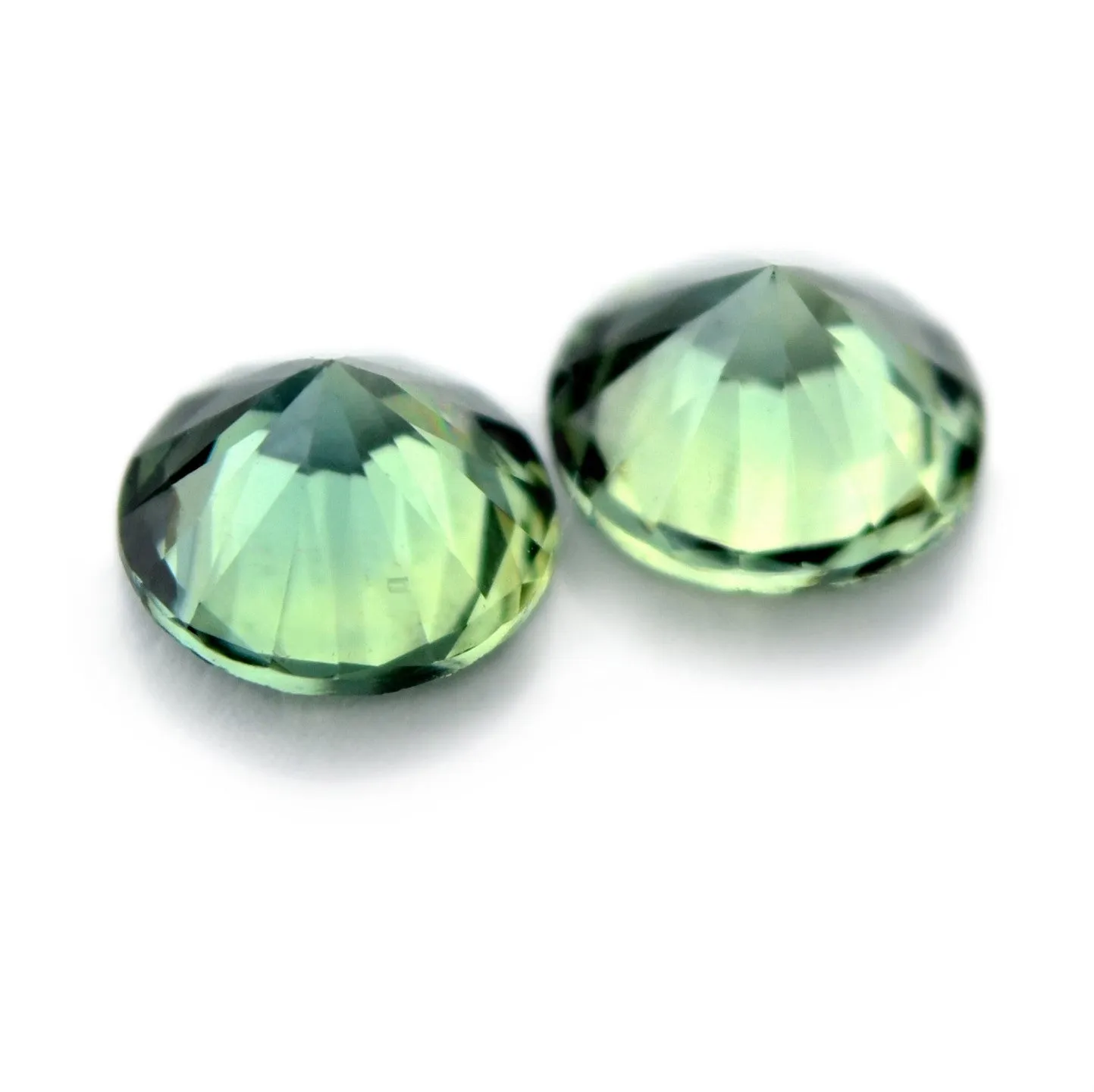 4.59 mm Certified Natural Green Sapphire Pair