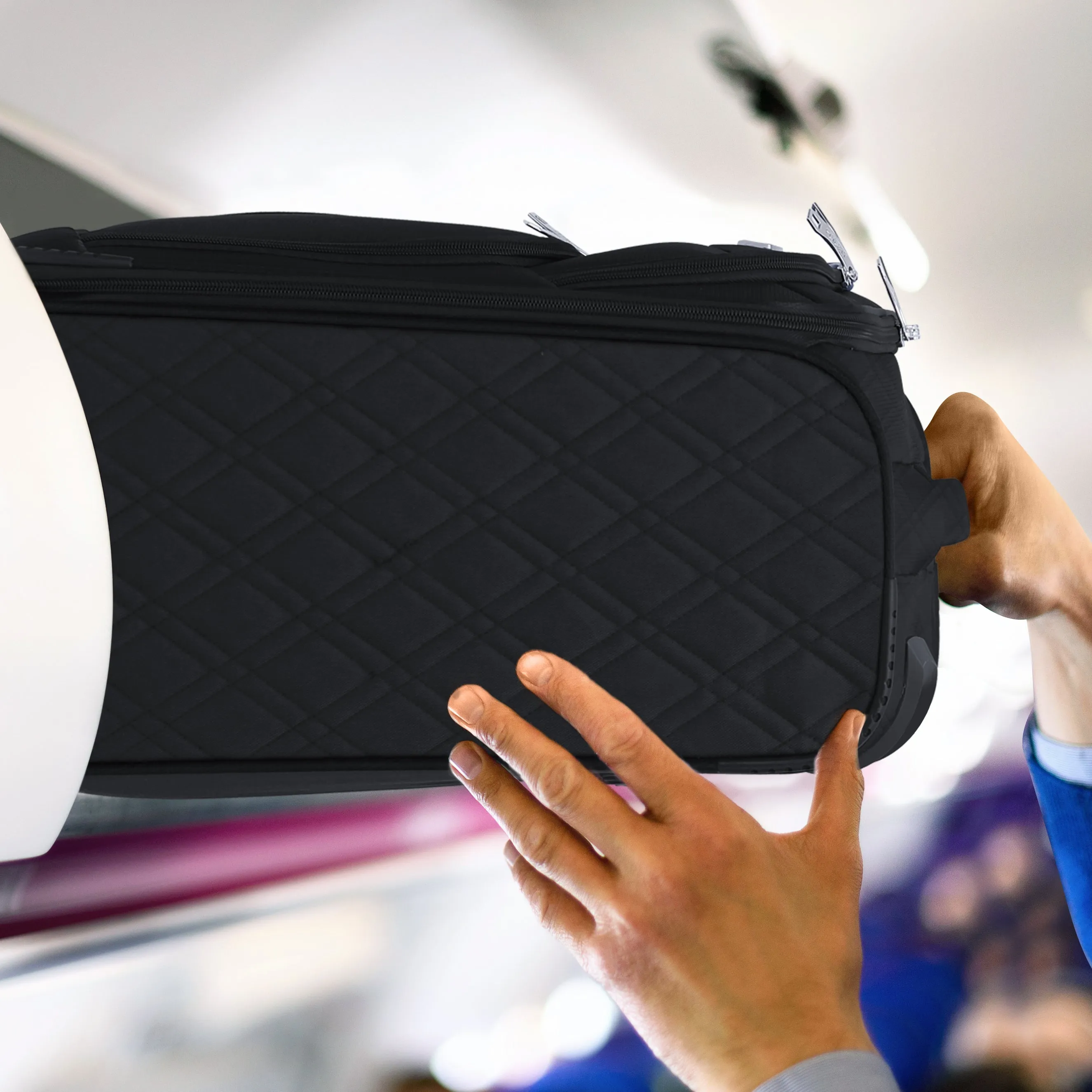55x40x20cm 4 Wheel 800D Soft Case Suitcase Cabin Carry On Hand Luggage Ryanir Maximium Priority Carry On Approved