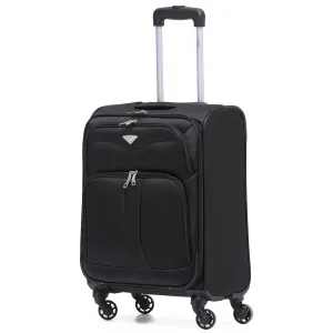55x40x20cm 4 Wheel 800D Soft Case Suitcase Cabin Carry On Hand Luggage Ryanir Maximium Priority Carry On Approved