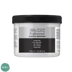 ACRYLIC MEDIUMS - Winsor & Newton PROFESSIONAL -  GLOSS GEL - 474ml