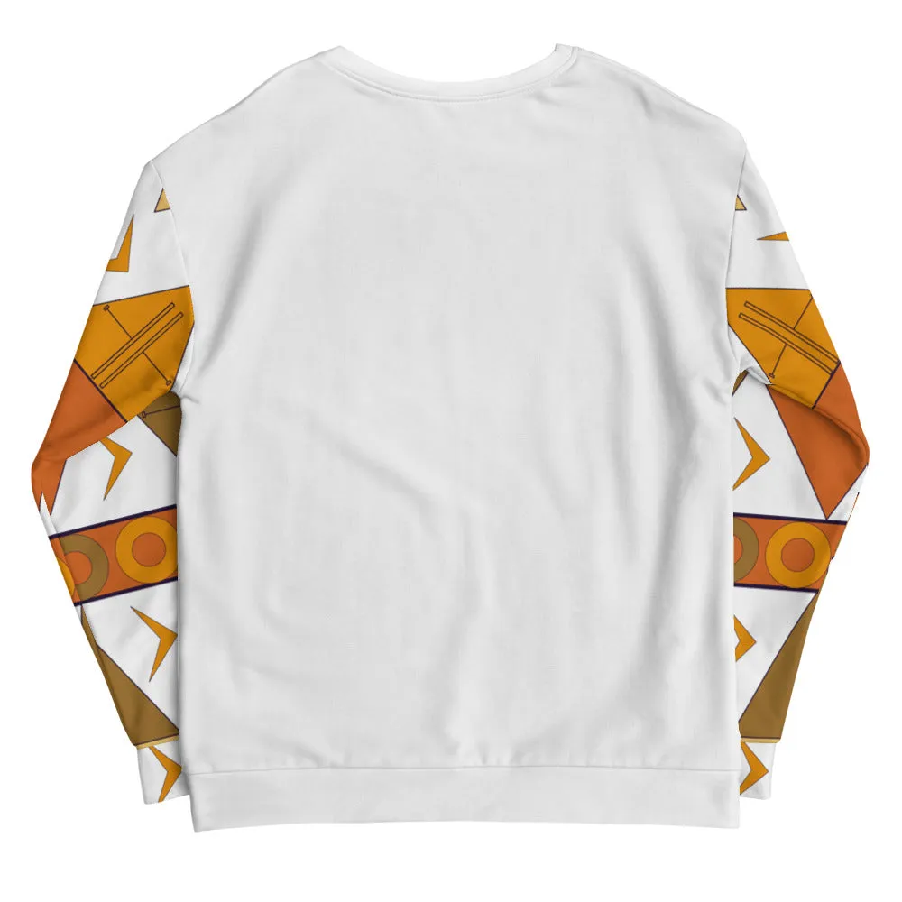 African Tribal Print Unisex Sweatshirt - Earthy/White