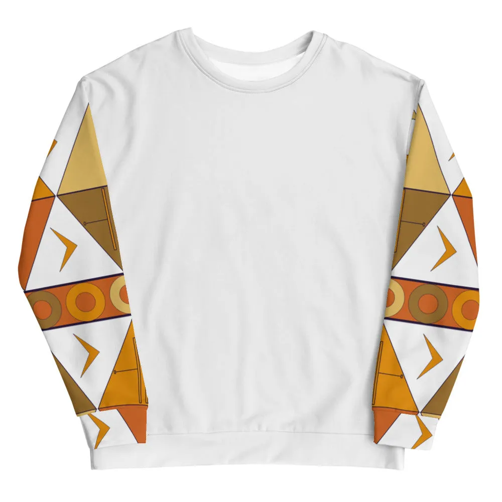 African Tribal Print Unisex Sweatshirt - Earthy/White