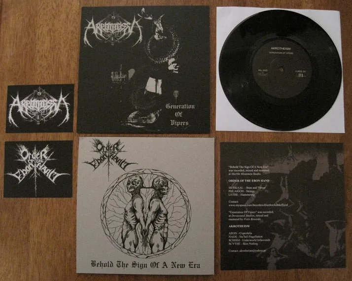 AKROTHEISM / ORDER OF THE EBON HAND – Generation Of Vipers / Behold The Sign Of A New Era 7"