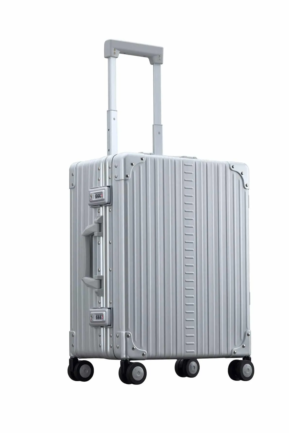 Aleon 21" Aluminum Trunk-Style Carry-On w/Shirt and Pant Packer - Platinum