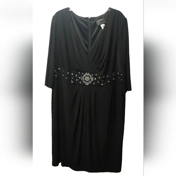 Alex Evenings Midi Dress Woman Plus 22W Cocktail Party  Rhinestone Whimisgoth