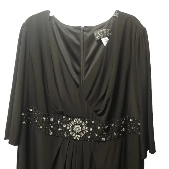 Alex Evenings Midi Dress Woman Plus 22W Cocktail Party  Rhinestone Whimisgoth