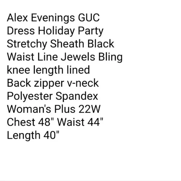 Alex Evenings Midi Dress Woman Plus 22W Cocktail Party  Rhinestone Whimisgoth