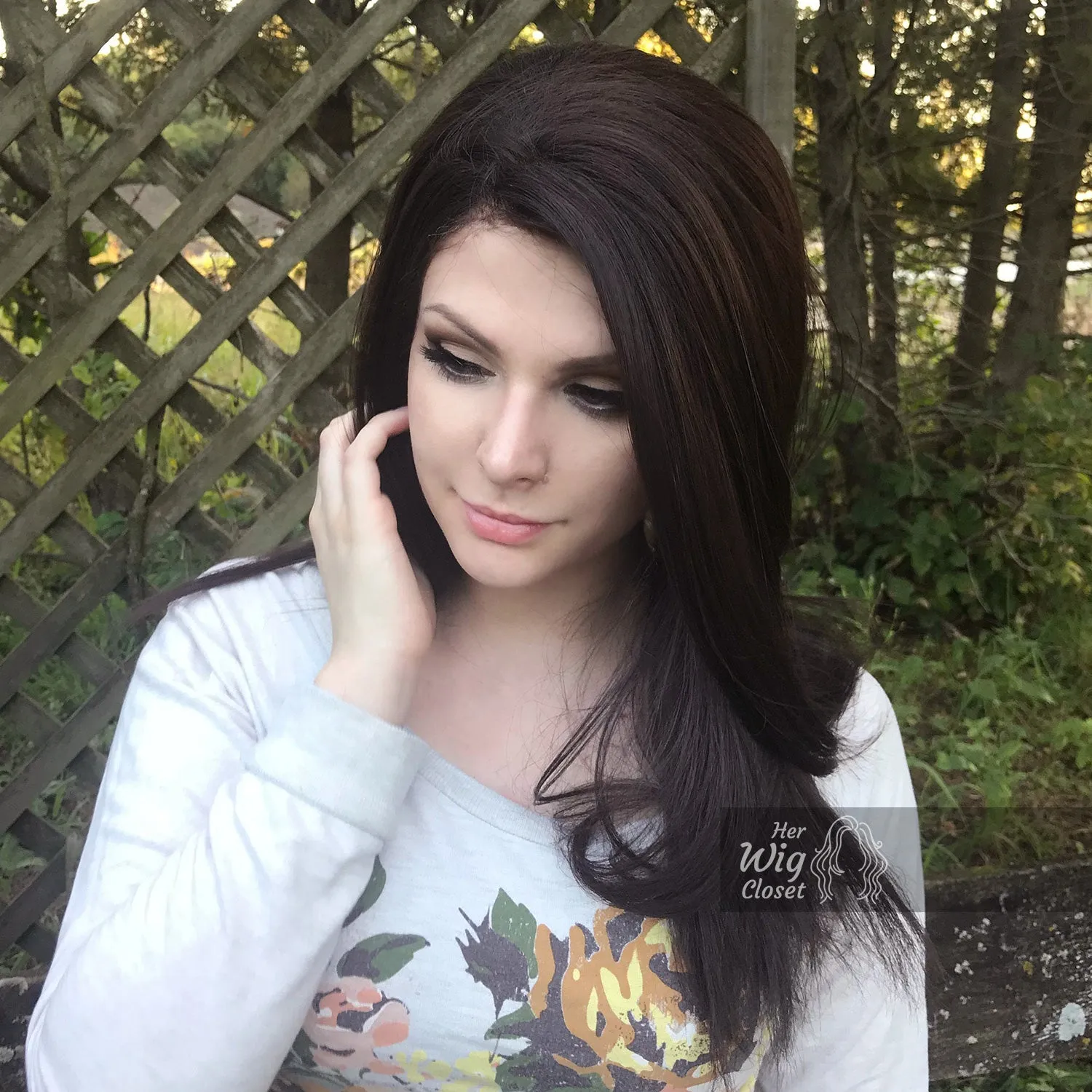 Alexa |  Dark Brown Lace Front Wig 16"