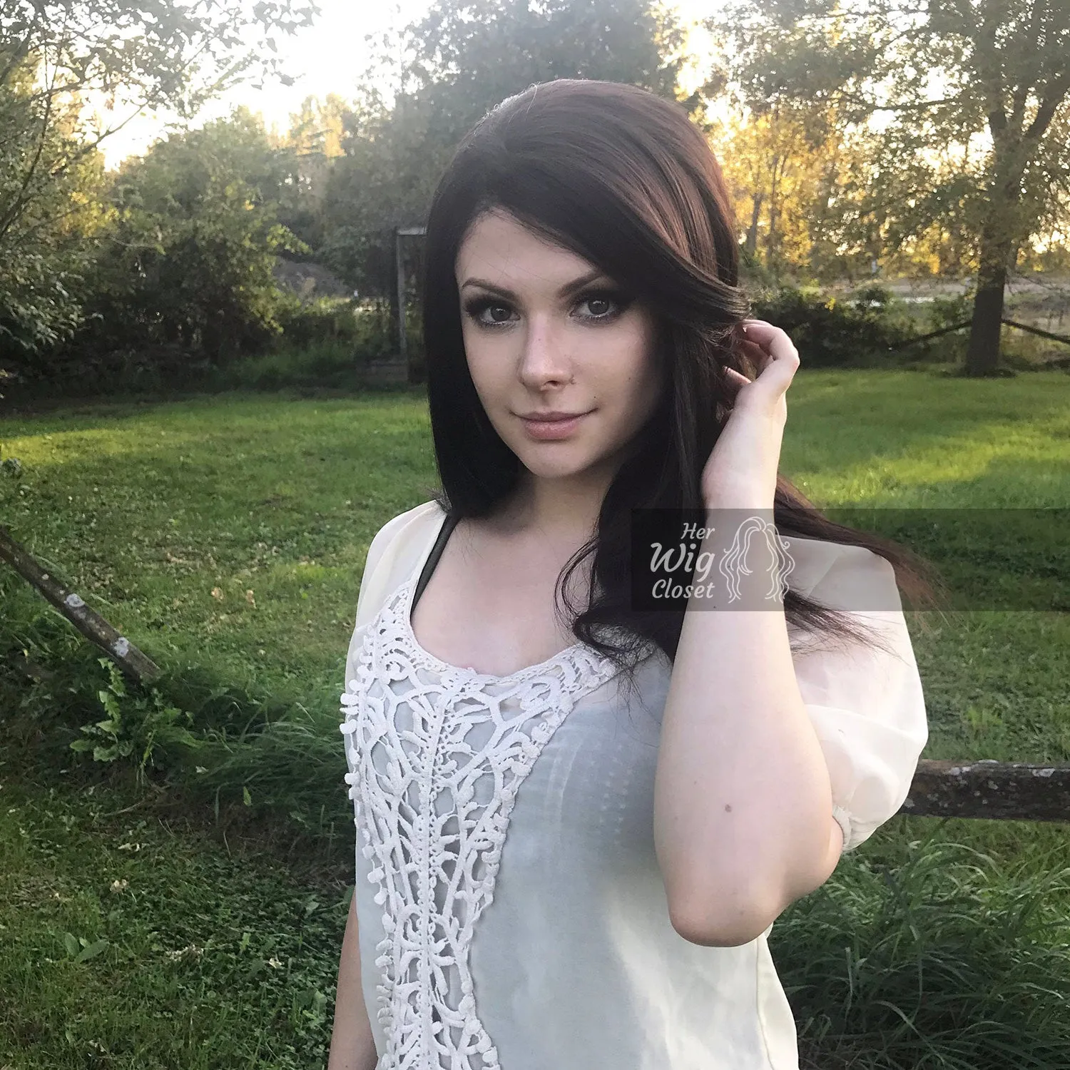 Alexa |  Dark Brown Lace Front Wig 16"