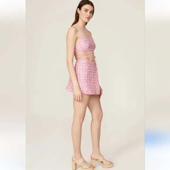 Alexis Valley Pink Geometric Skort Size M Preppy Barbiecore