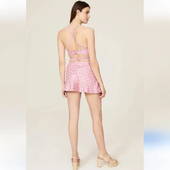 Alexis Valley Pink Geometric Skort Size M Preppy Barbiecore