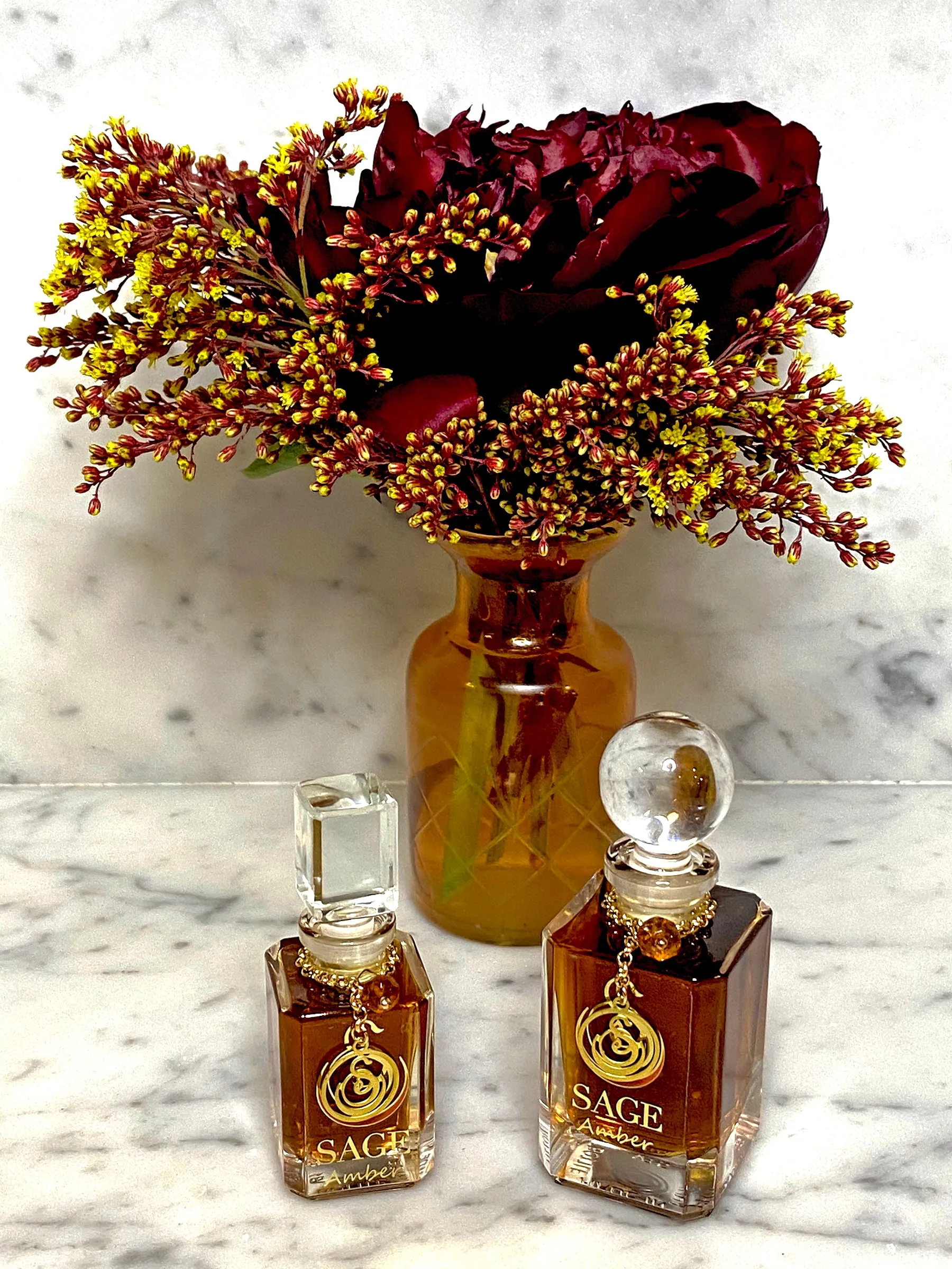 Amber Vanity Bottle by Sage, Pure Perfume Oil Concentrate