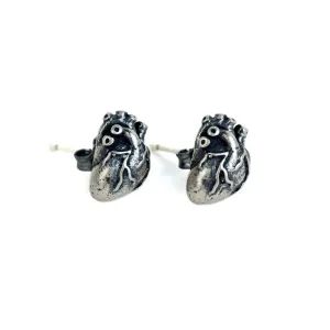 Anatomical Human Heart Punk Stud Earrings