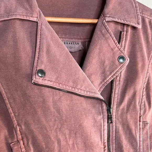 Anthropologie Marrakech Moto Dusty Pink Rose Jacket size Small