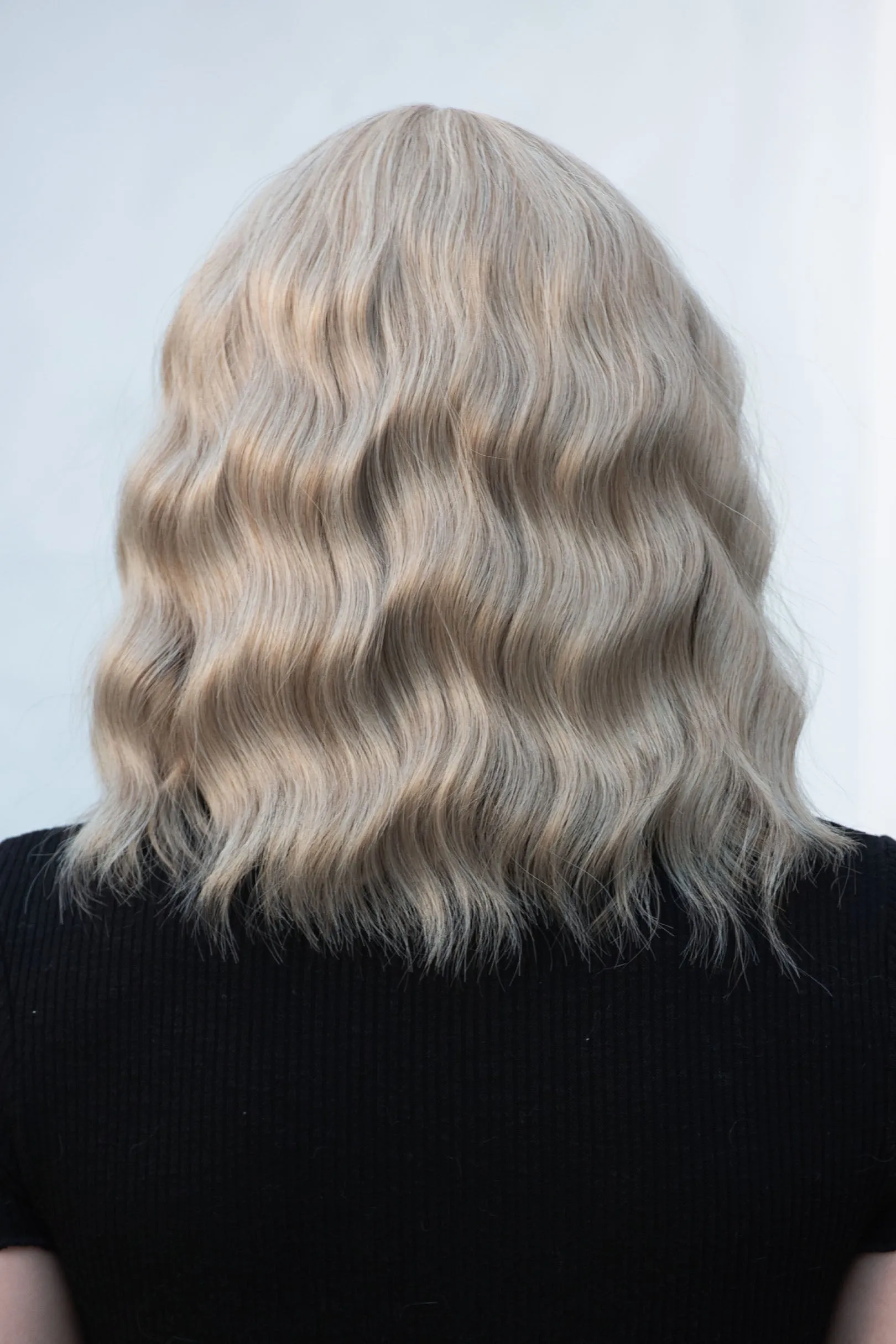 Ash Blonde Wavy Synthetic Wig with Bangs Alicia
