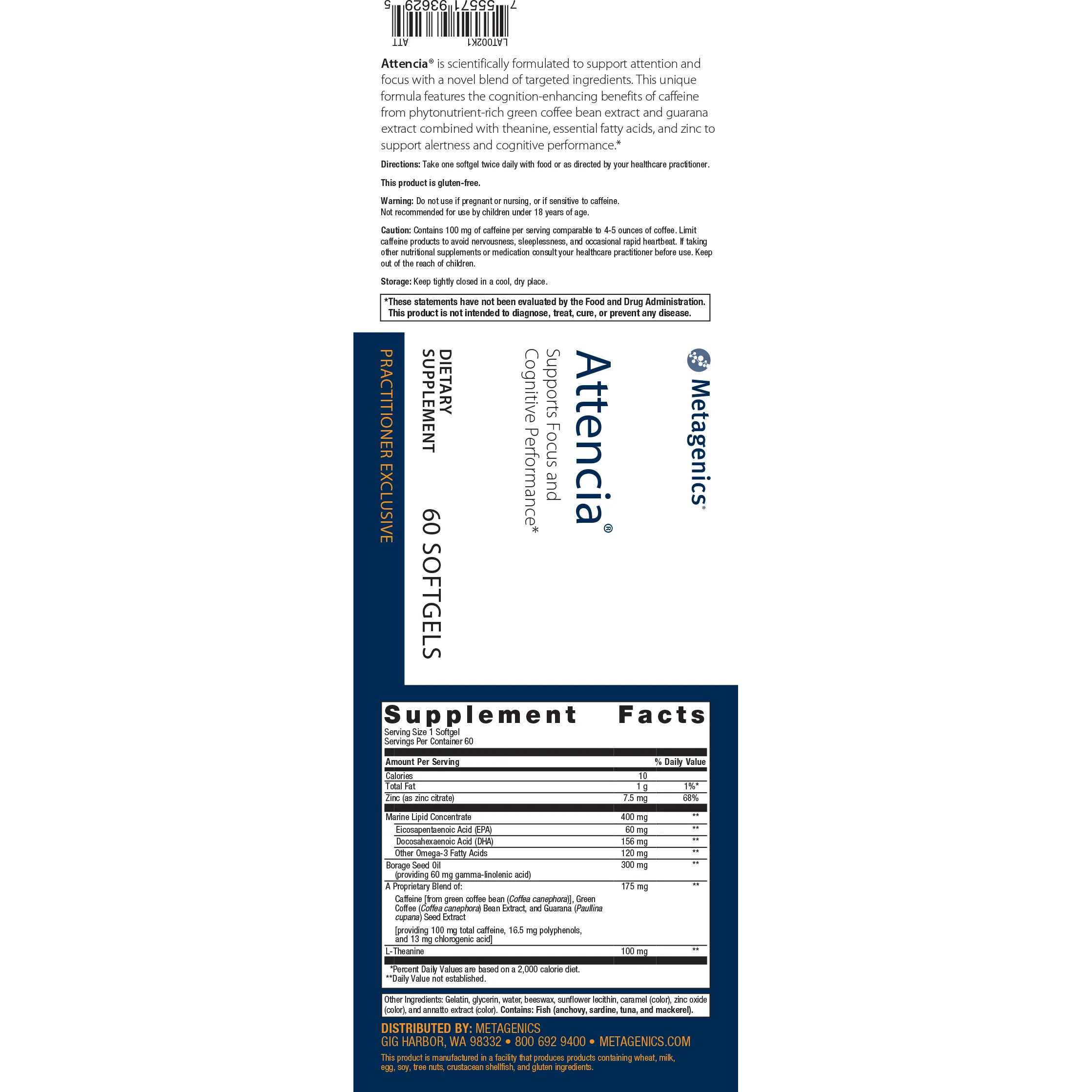Attencia® <br>Supports Focus and Cognitive Performance*