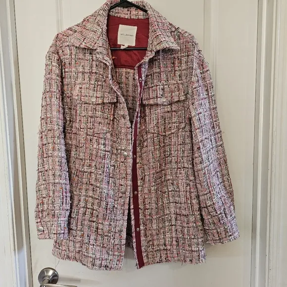 Avec Les Filles Long Pink Shacket in Spring Pinks size XS (oversized)