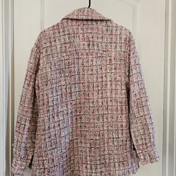 Avec Les Filles Long Pink Shacket in Spring Pinks size XS (oversized)