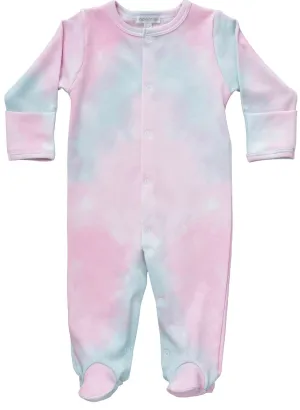 Baby Noomie Pink Tie Dye Footie with Snaps