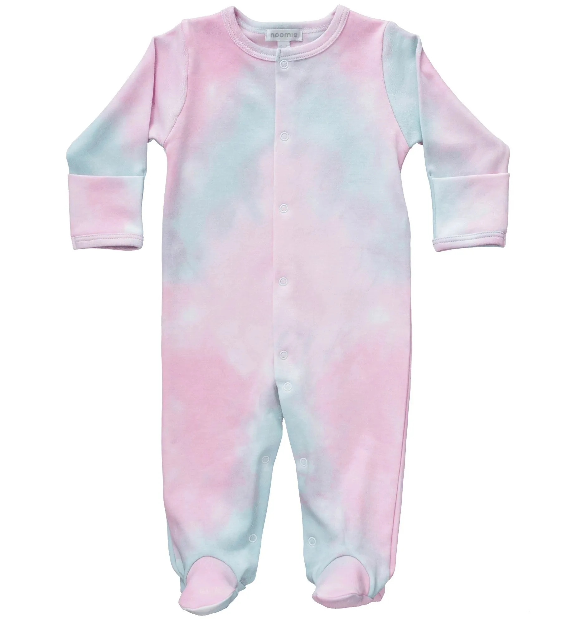 Baby Noomie Pink Tie Dye Footie with Snaps